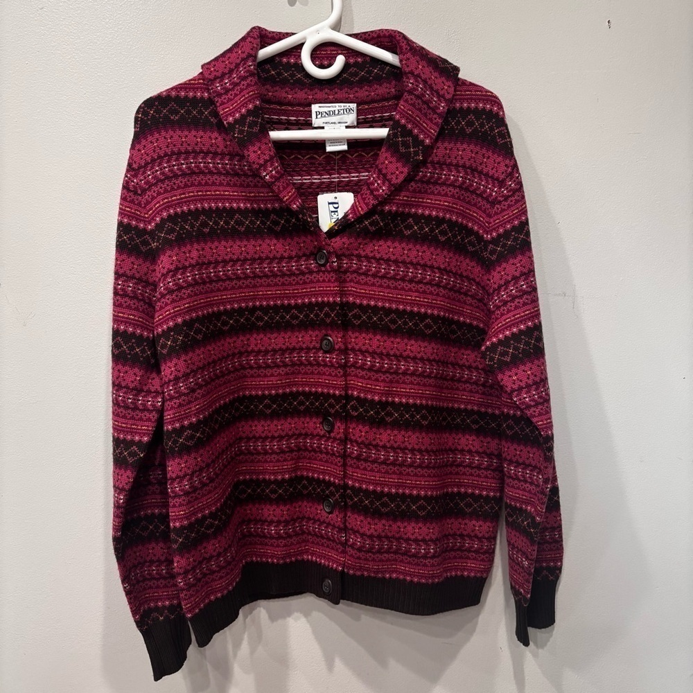 Pendleton Merino Wool Front Buttons Cardigan Women’s Size Large NEW (FLAW)